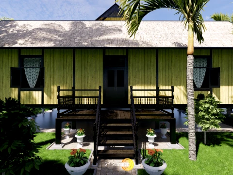 Godang Traditional House of Sambas West Borneo - Type 3 3D Model