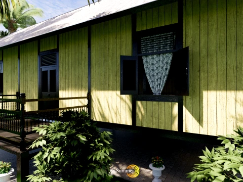 Godang Traditional House of Sambas West Borneo - Type 3 3D Model