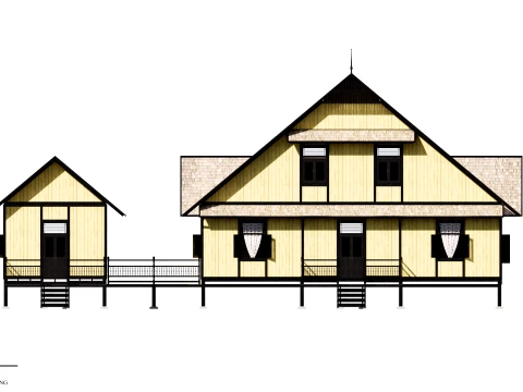Godang Traditional House of Sambas West Borneo - Type 3 3D Model