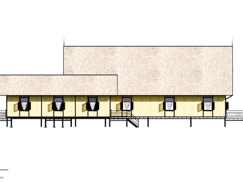 Godang Traditional House of Sambas West Borneo - Type 3 3D Model