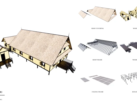 Godang Traditional House of Sambas West Borneo - Type 3 3D Model