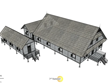 Godang Traditional House of Sambas West Borneo - Type 3 3D Model