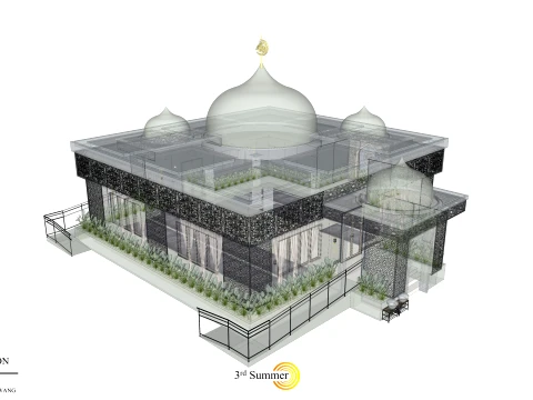 Mosque Of The Singkawang Planning Gallery 3D Model