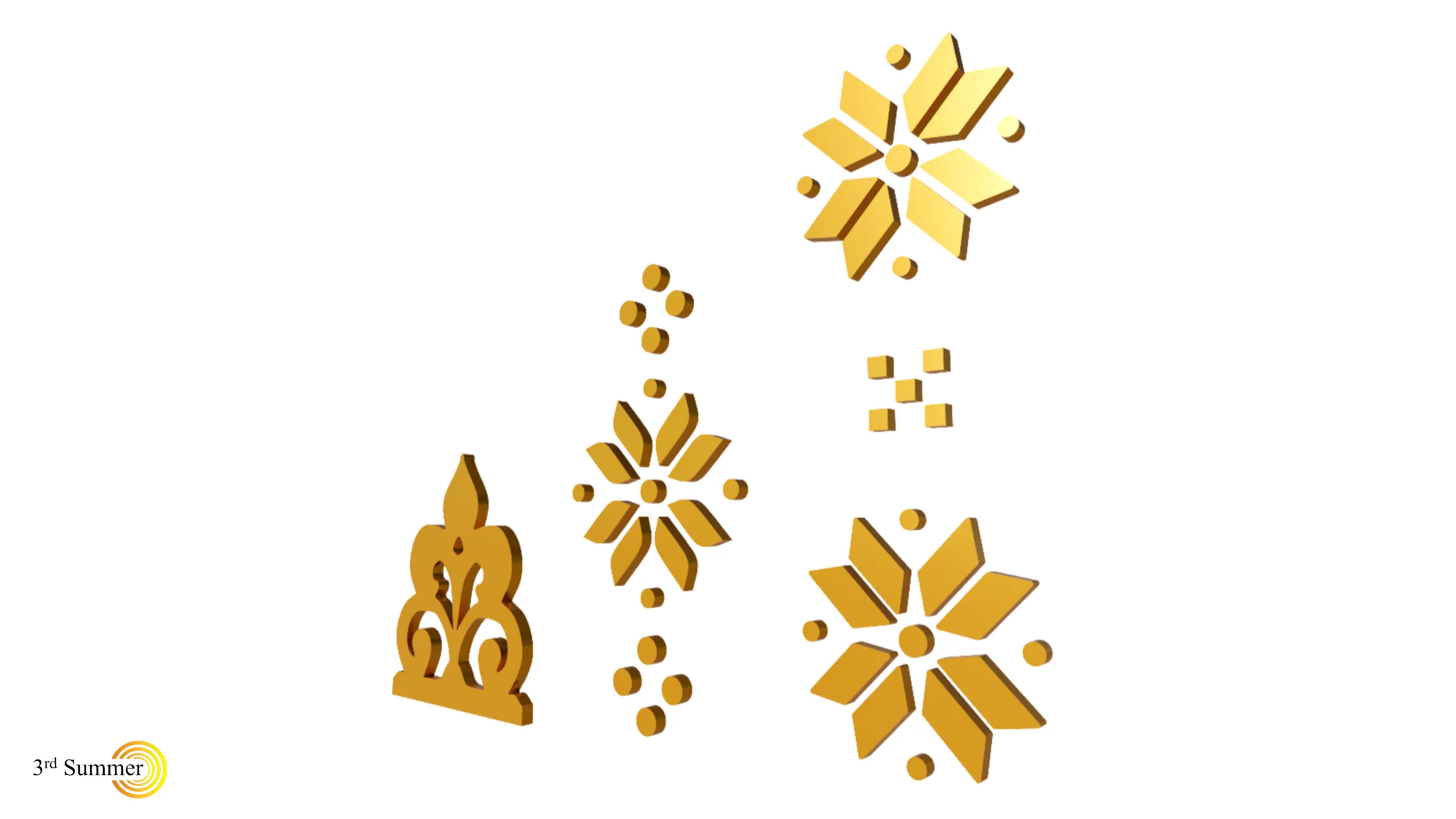 Gold Carving 3 3D Model .c4d .max .obj .3ds .fbx .stl .blend