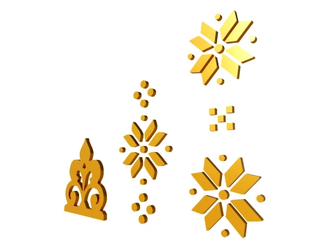 Gold Carving 3 3D Model