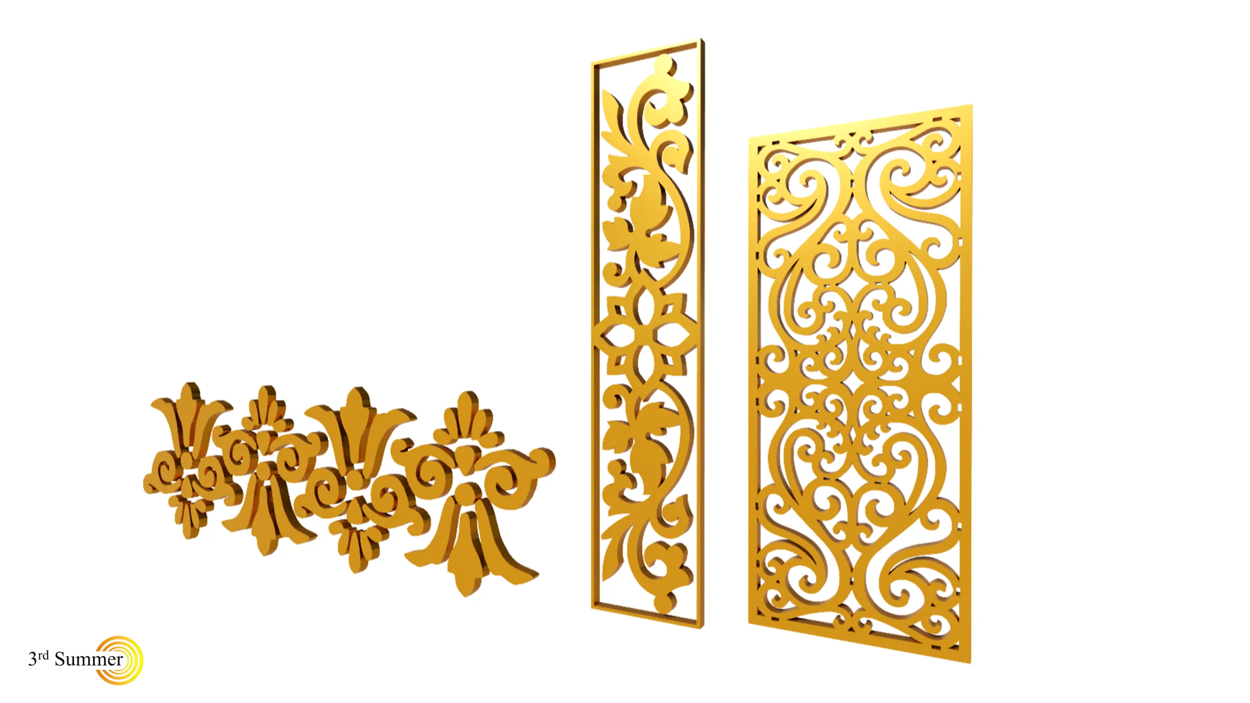 Gold Carving 4 3D Model .c4d .max .obj .3ds .fbx .stl .blend