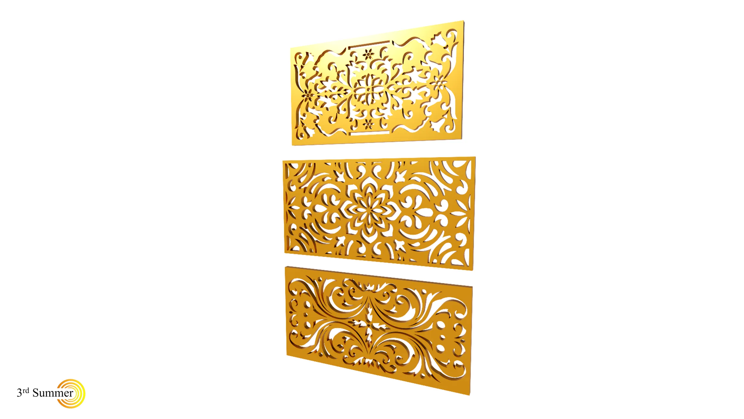Gold Carving 7 3D Model .c4d .max .obj .3ds .fbx .stl .blend 