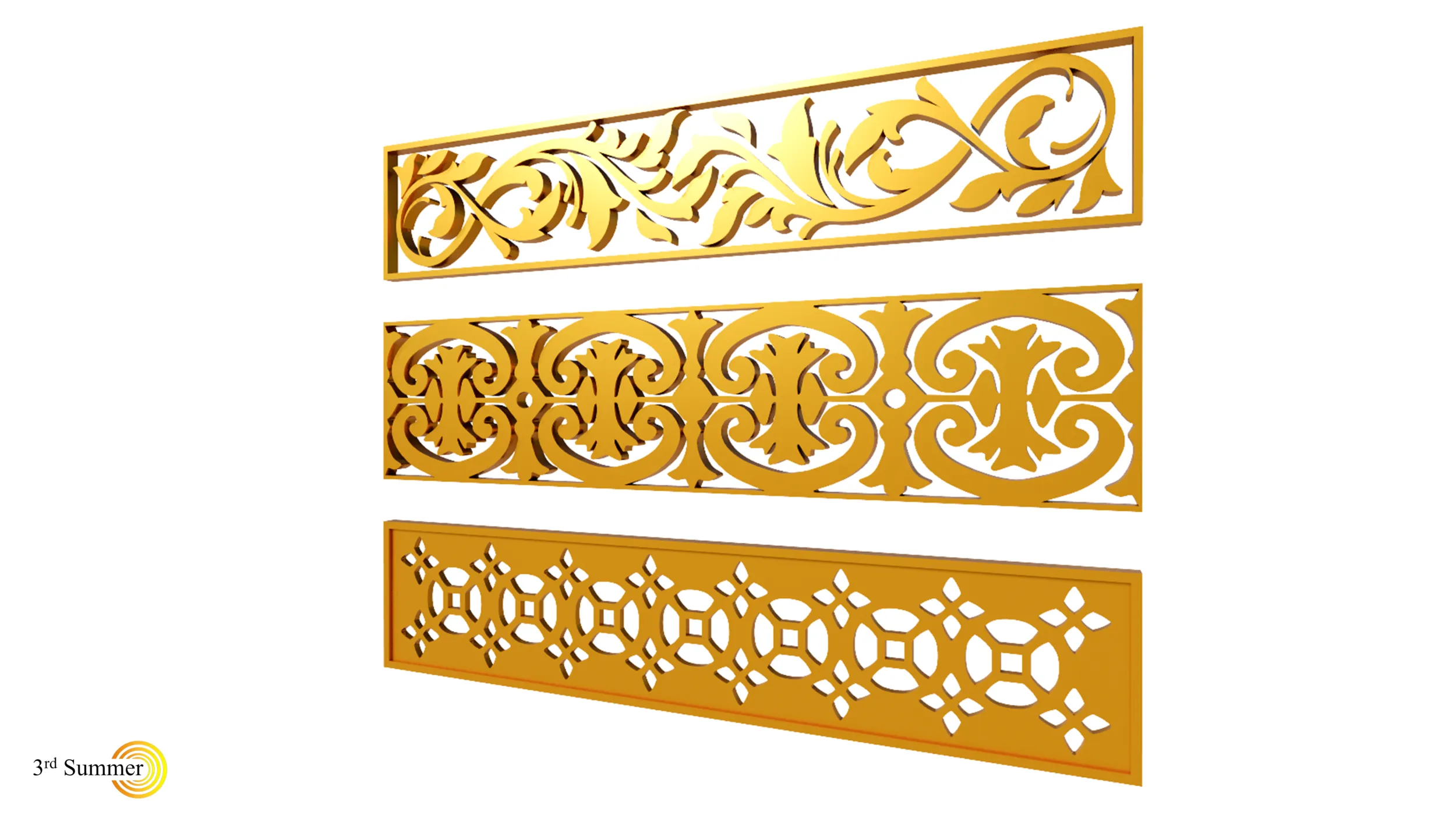 Gold Carving 8 3D Model .c4d .max .obj .3ds .fbx .stl .blend 