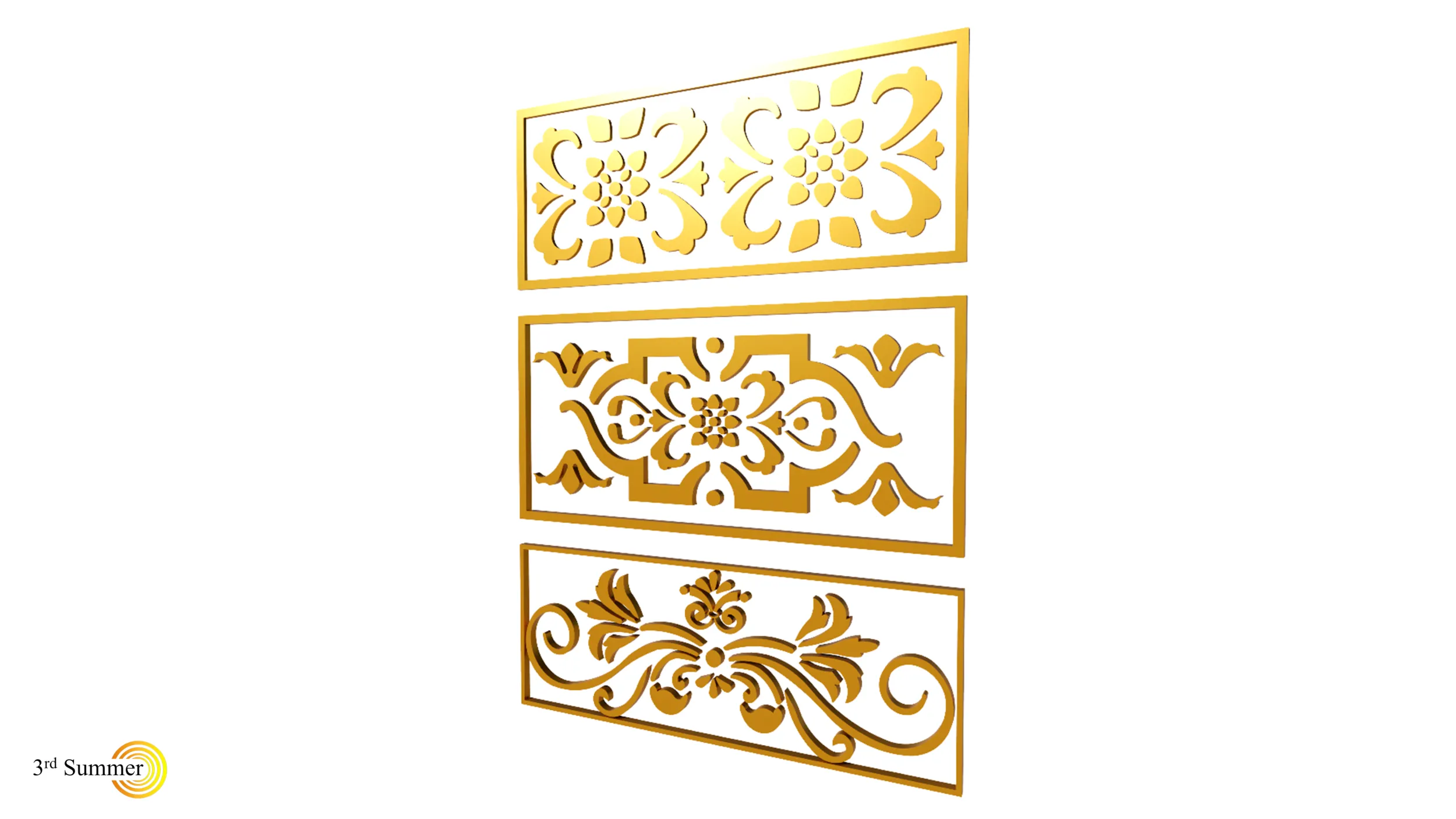 Gold Carving 9 3D Model .c4d .max .obj .3ds .fbx .stl .blend 