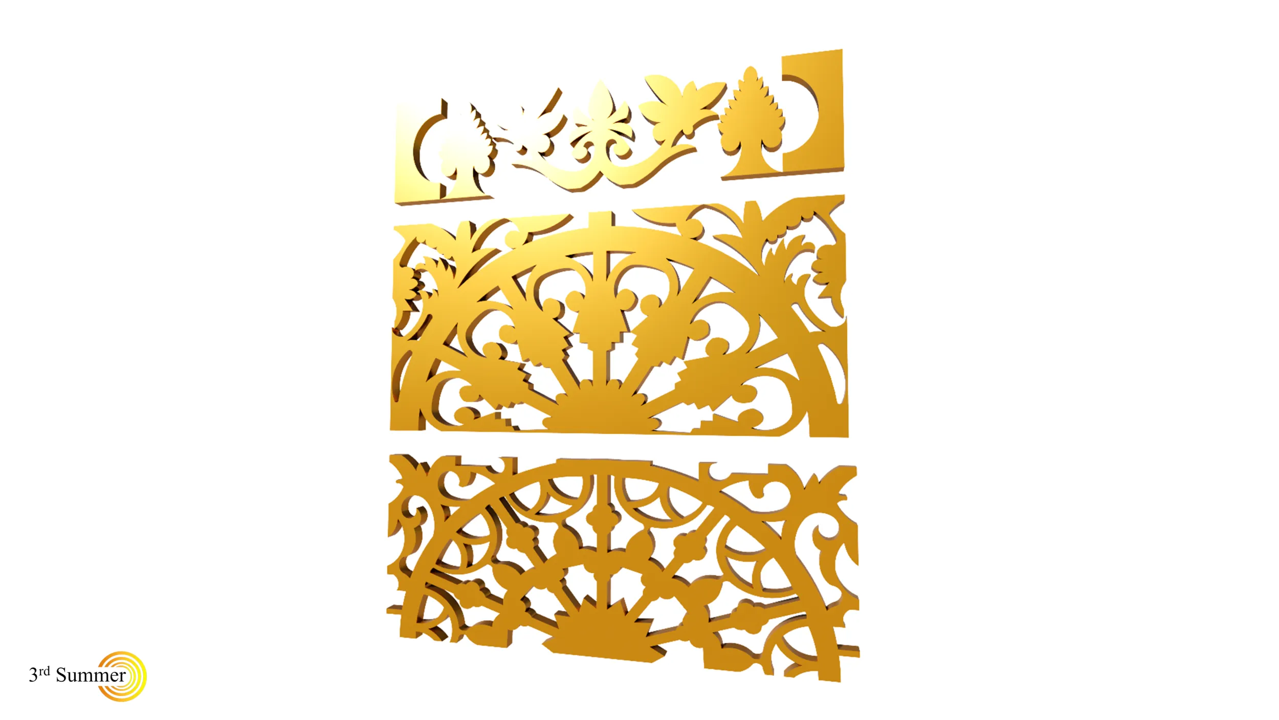 Gold Carving 12 3D Model .c4d .max .obj .3ds .fbx .stl .blend