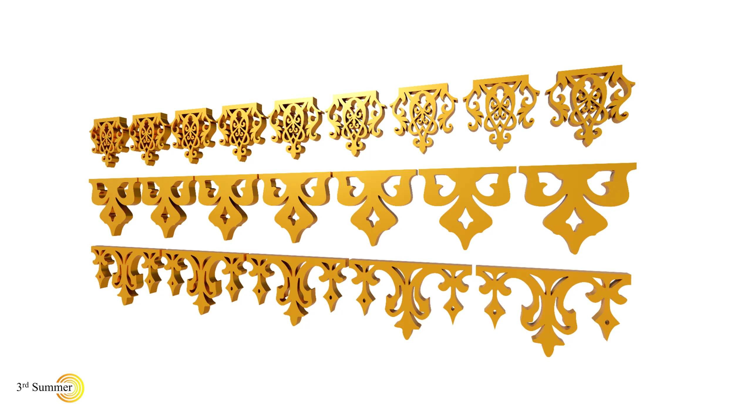 Gold Carving 19 3D Model .c4d .max .obj .3ds .fbx .stl .blend 