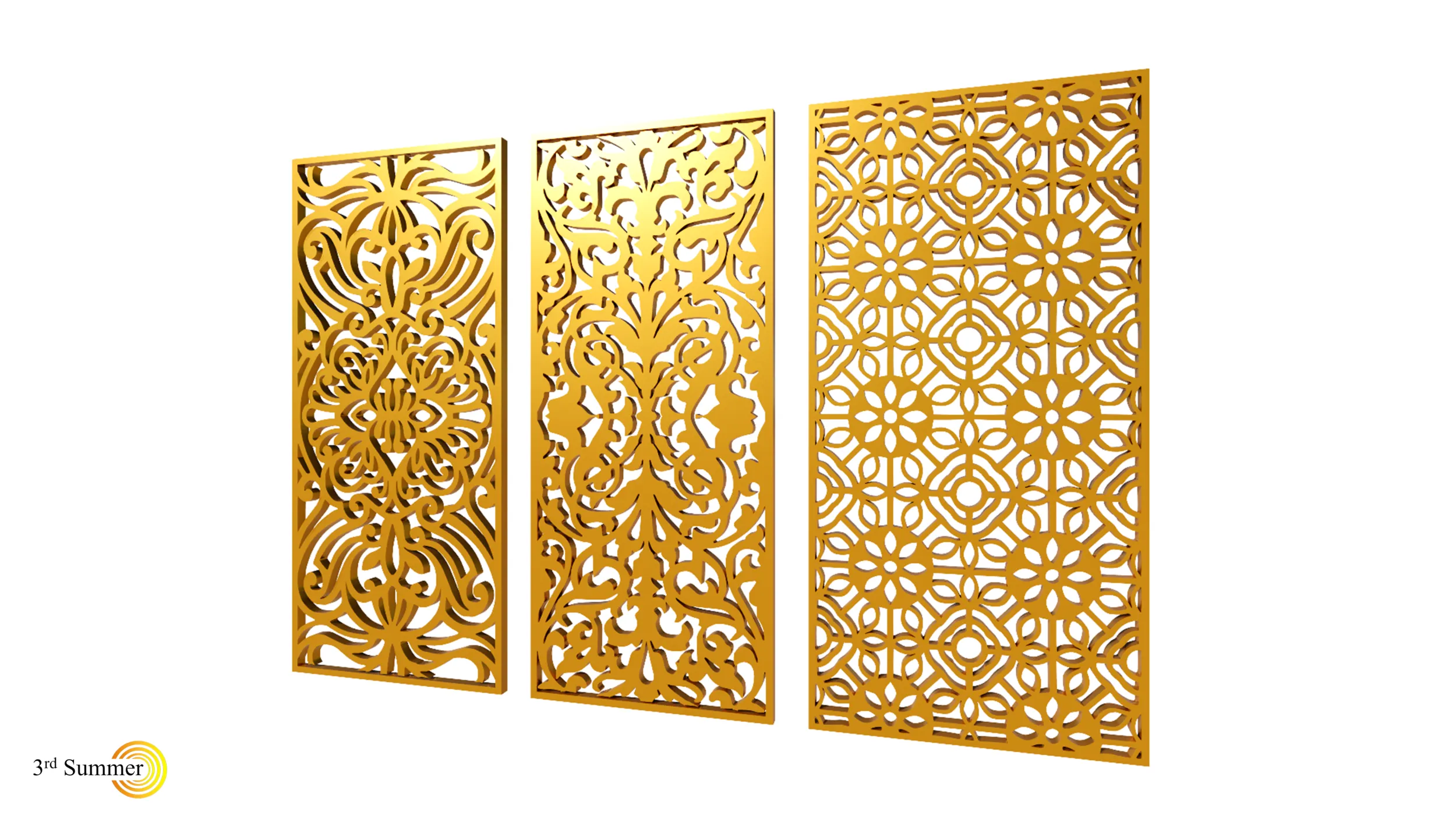 Gold Carving 21 3D Model .c4d .max .obj .3ds .fbx .stl .blend