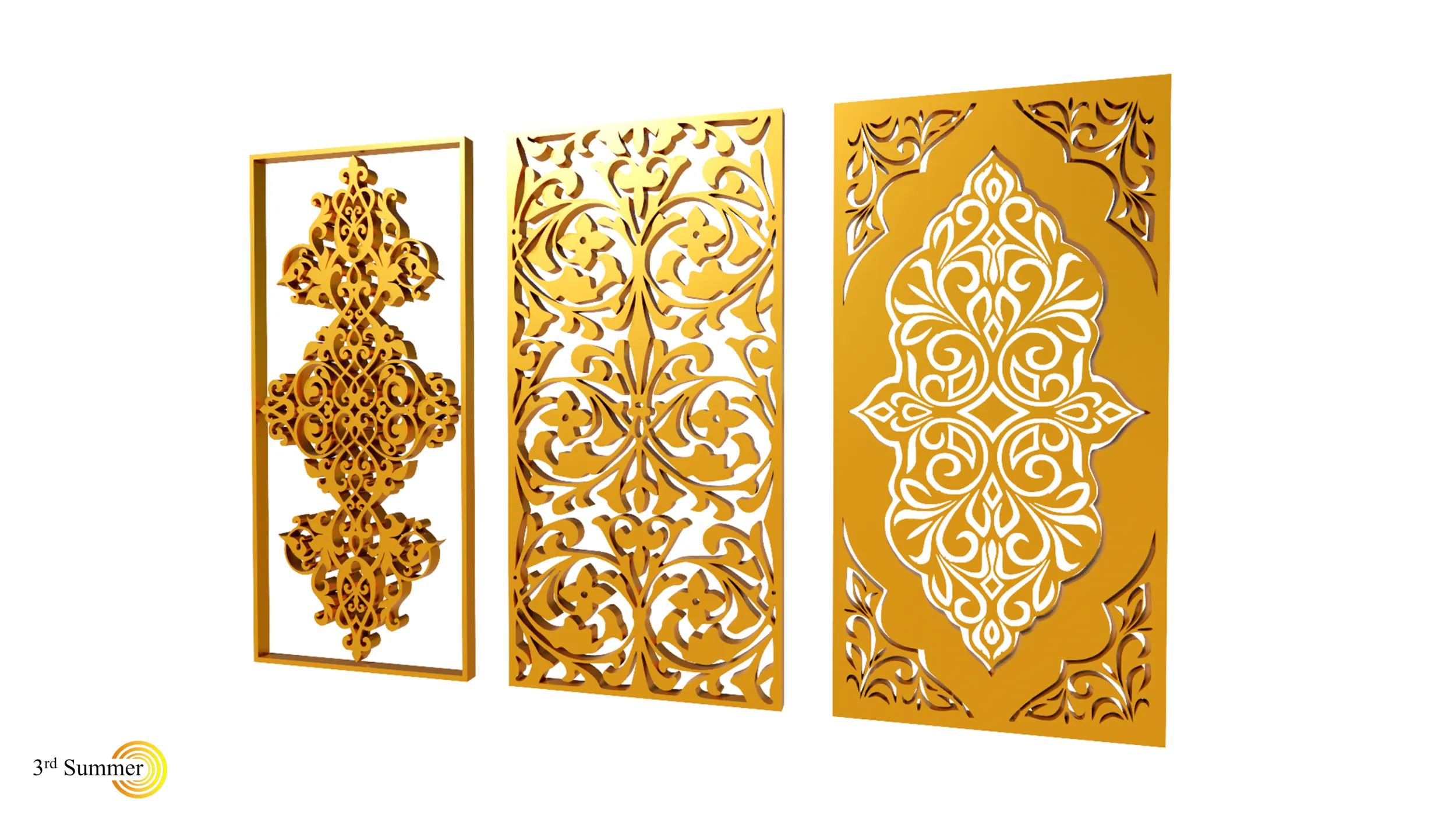 Gold Carving 22 3D Model .c4d .max .obj .3ds .fbx .stl .blend 