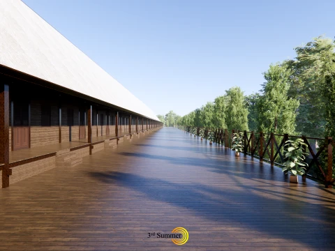 Traditional longhouse of the Iban Dayak community of Sungai Utik 3D Model