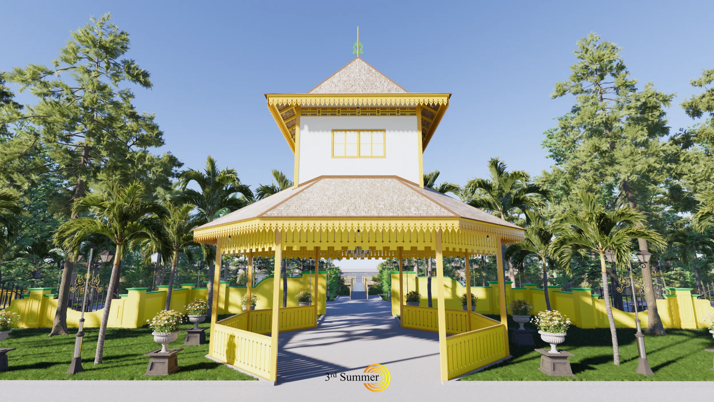 Resort Hall of the Sambas Sultanate Palace 3D Model .c4d .max .obj .3ds .fbx .stl .blend 