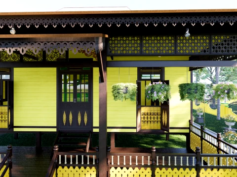 Limas Traditional House of Sambas West Borneo - Type 1 3D Model