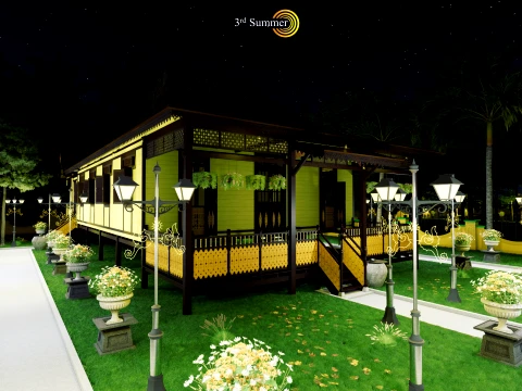Limas Traditional House of Sambas West Borneo - Type 1 3D Model