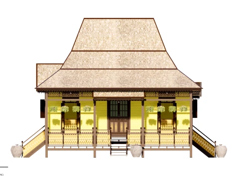 Limas Traditional House of Sambas West Borneo - Type 1 3D Model