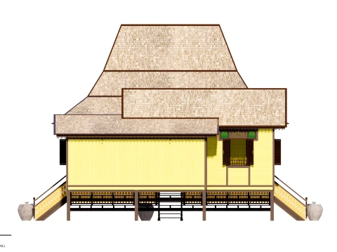 Limas Traditional House of Sambas West Borneo - Type 1 3D Model
