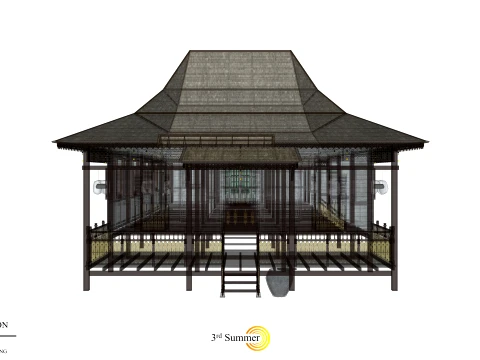 Limas Traditional House of Sambas West Borneo - Type 1 3D Model