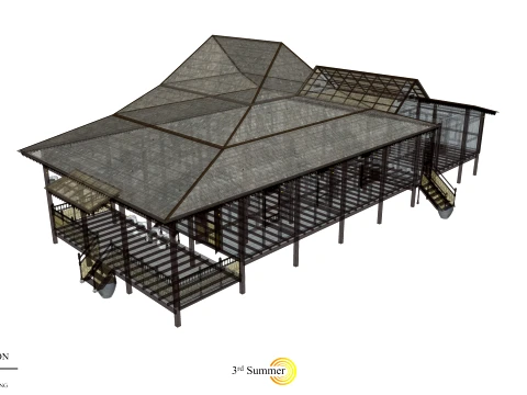 Limas Traditional House of Sambas West Borneo - Type 1 3D Model
