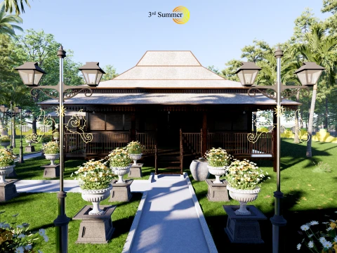 Limas Traditional House of Sambas West Borneo - Type 2 3D Model