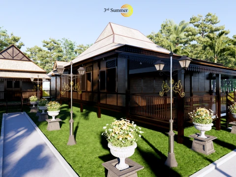 Limas Traditional House of Sambas West Borneo - Type 2 3D Model