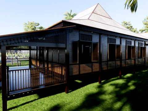 Limas Traditional House of Sambas West Borneo - Type 2 3D Model