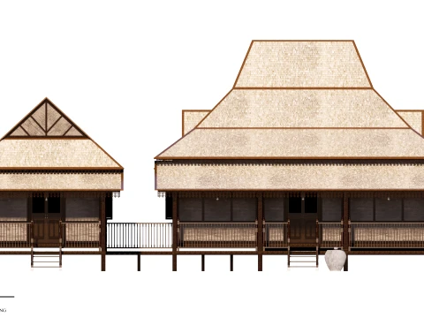 Limas Traditional House of Sambas West Borneo - Type 2 3D Model