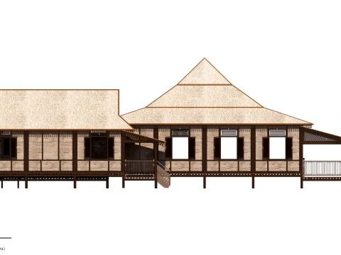 Limas Traditional House of Sambas West Borneo - Type 2 3D Model