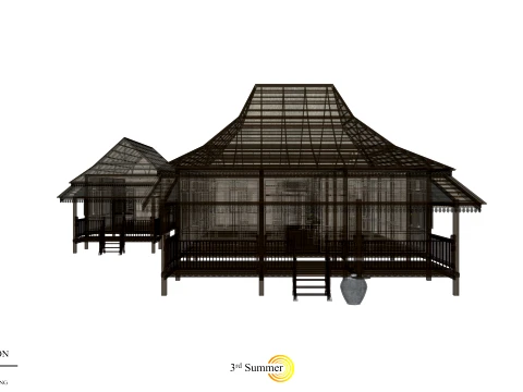 Limas Traditional House of Sambas West Borneo - Type 2 3D Model