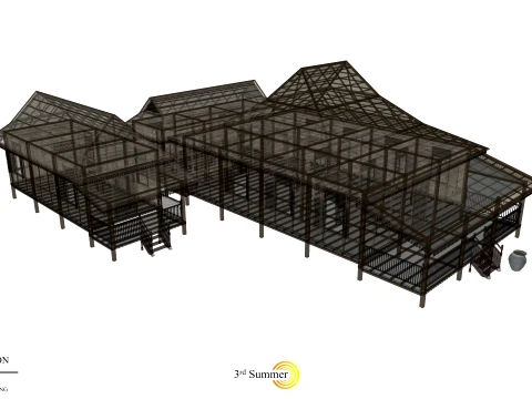 Limas Traditional House of Sambas West Borneo - Type 2 3D Model