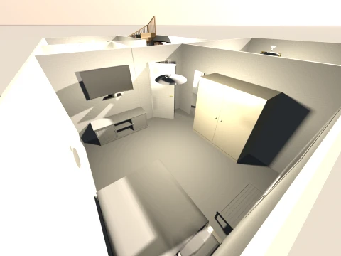 Modern TwoStory House LowPoly 3D Model