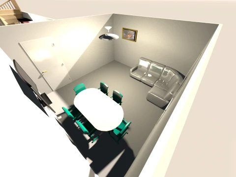 Modern TwoStory House LowPoly 3D Model