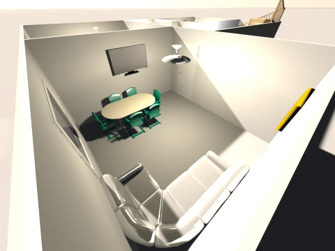 Modern TwoStory House LowPoly 3D Model