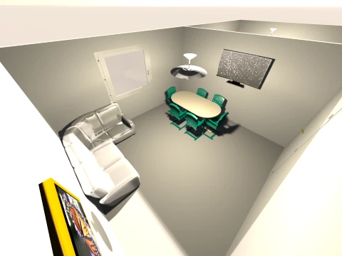 Modern TwoStory House LowPoly 3D Model