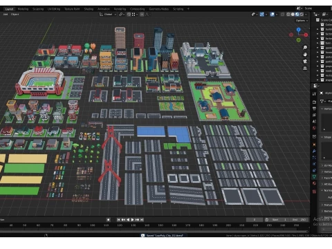 Low Poly City Pack 01 Collection free low-poly 3D Model