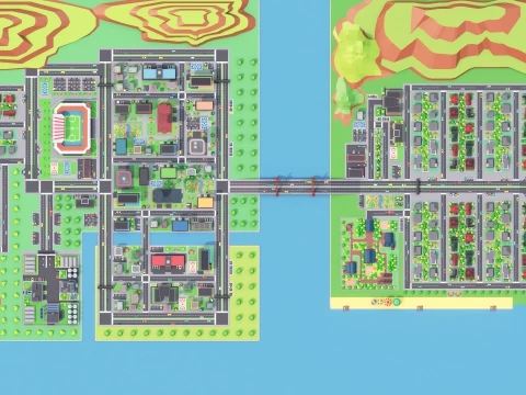 Low Poly City Pack 01 Collection free low-poly 3D Model