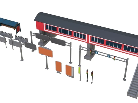 Low Poly City Pack 01 Collection free low-poly 3D Model