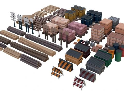 Low Poly City Pack 01 Collection free low-poly 3D Model