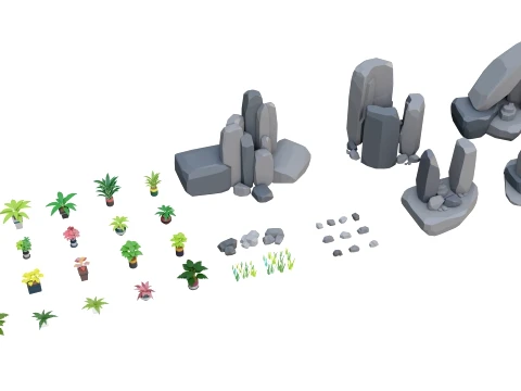 Low Poly City Pack 01 Collection free low-poly 3D Model