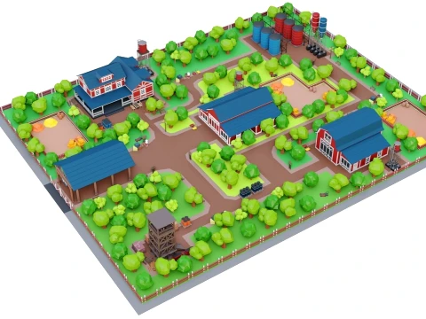 Low Poly City Pack 01 Collection free low-poly 3D Model
