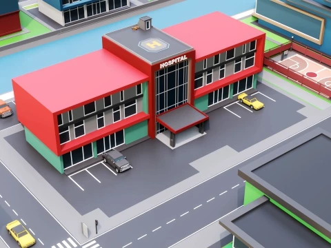 Low Poly City Pack 01 Collection free low-poly 3D Model