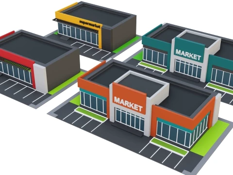Low Poly City Pack 01 Collection free low-poly 3D Model
