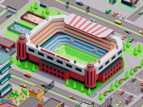 Low Poly City Pack 01 Collection free low-poly 3D Model