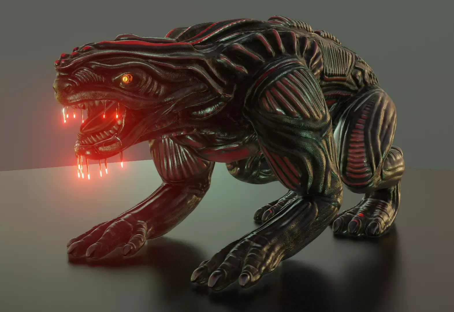Alien Animal Re-Texture-Baked in Blender-2-81a low-poly 3D Model .c4d .max .obj .3ds .fbx .stl .blend 
