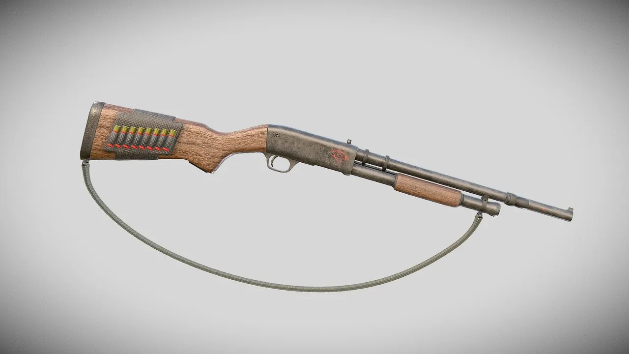 FREE SHOTGUN 3D Model .c4d .max .obj .3ds .fbx .stl .blend 