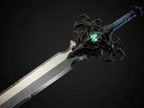 Stylized Dark Sword 3D Model