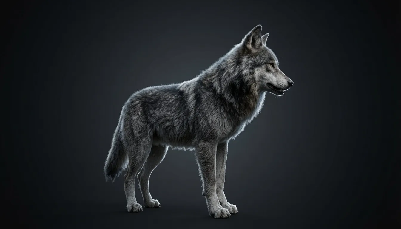 Rigged Low-Poly Gray Wolf low-poly 3D Model .c4d .max .obj .3ds .fbx .stl .blend 