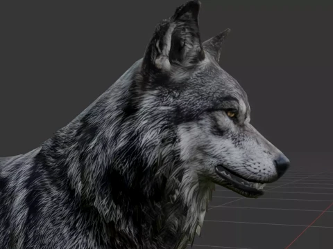 Rigged Low-Poly Gray Wolf low-poly 3D Model